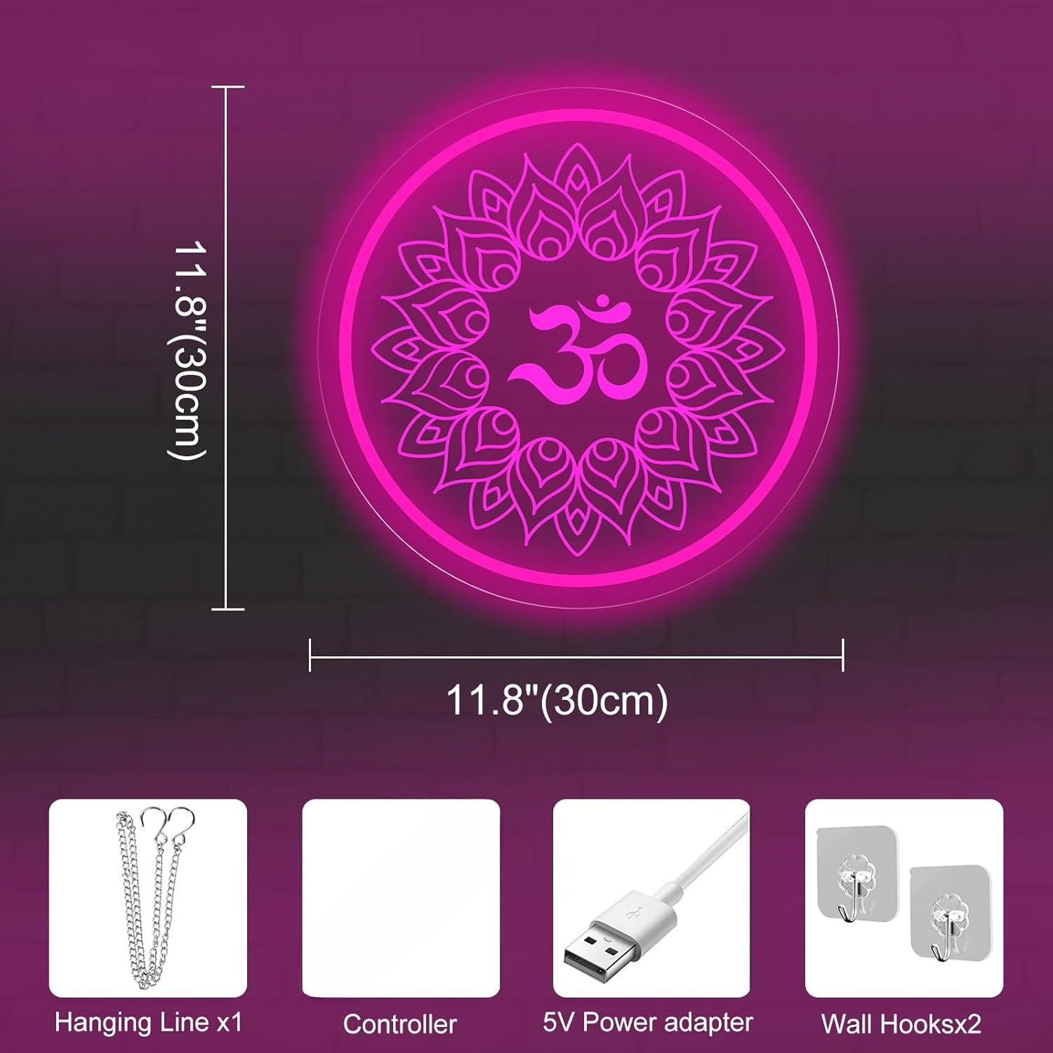 Om Mandala Neon Sign USB Power - Pilates And Yoga Studio ulasan dan harga