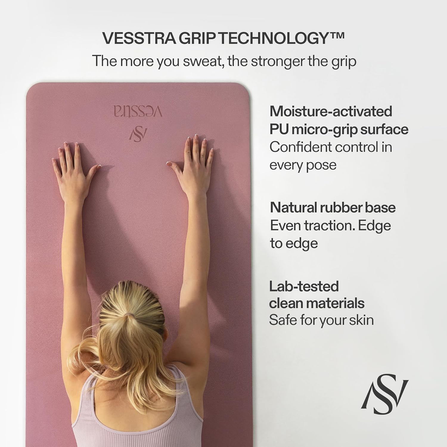 Non-Slip Yoga Mat, Sweat-Activ - Pilates Yoga Joint ulasan dan harga