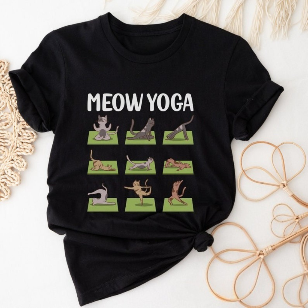 Cat Yoga Shirt Funny Casual Te - Pilates Yoga Instructor ulasan dan harga