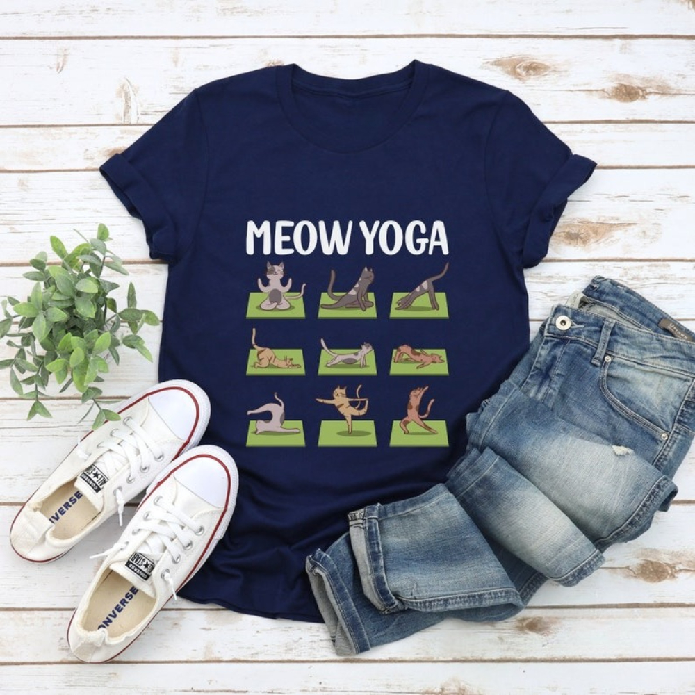 Cat Yoga Shirt Funny Casual Te - Pilates Yoga Instructor ulasan dan harga