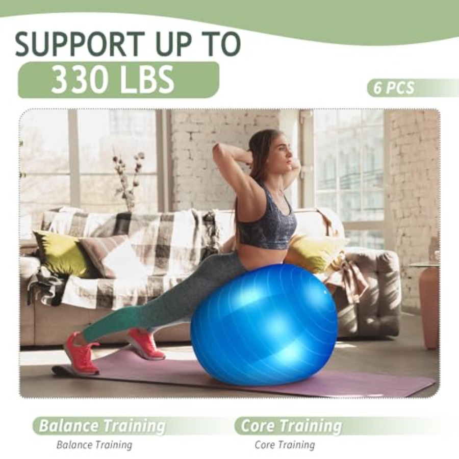 6 Pack Exercise Ball Bulk Infl - Pilates Yoga Pregnancy ulasan dan harga