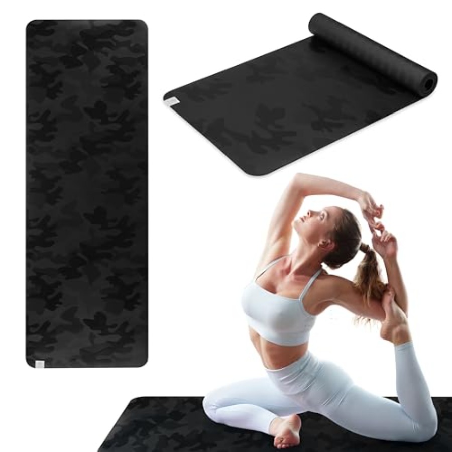 Dry-Grip Yoga Mat - 5mm Thick  - Pilates Yoga Or ulasan dan harga